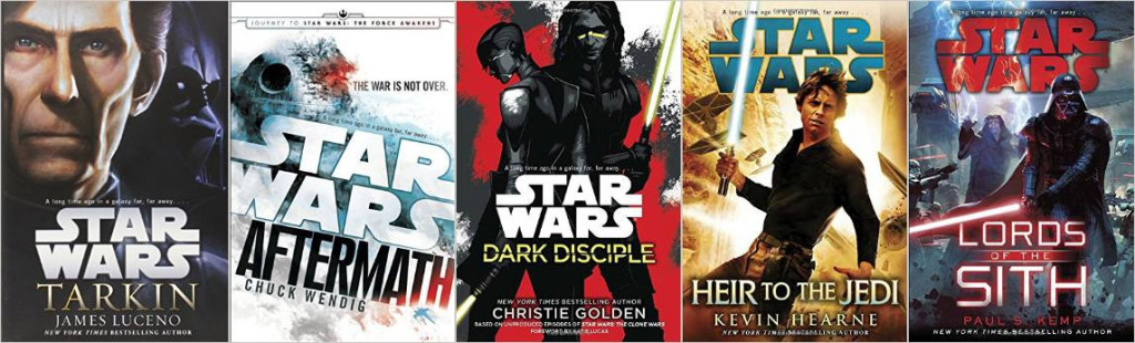 Auszug der Liste mit neuen Star Wars Büchern im Kanon
