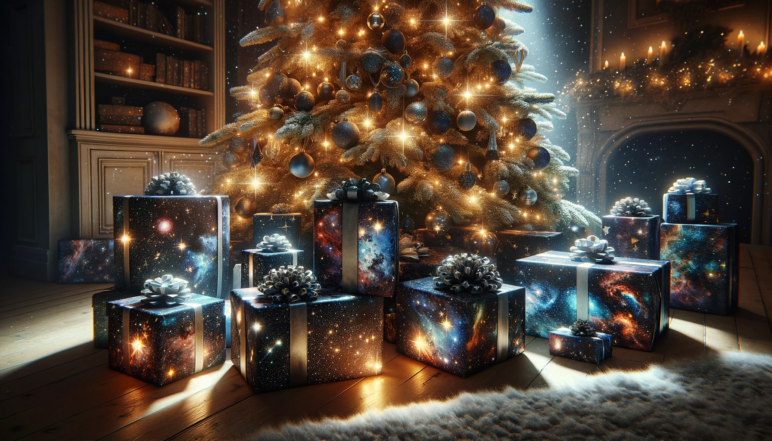 Star Wars Geschenke an Weihnachten im passenden Geschenkpapier in Sternen-Optik
